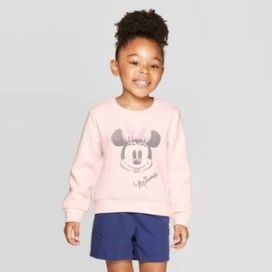 Minnie Mouse Toddler Girls Disney Fleece Pullover Crewneck Sweatshirt